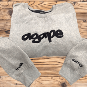 agape embroidery White